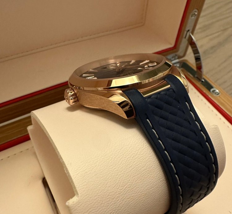 Omega Seamaster Aqua Terra Master Chronometer 2022 Omega Aqua Terra Sedna Gold Full Set Caseback Sticker