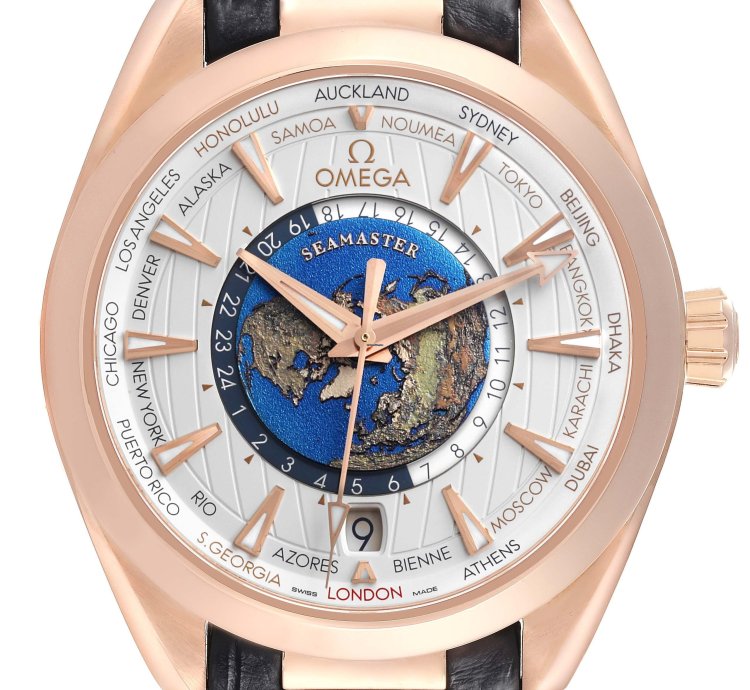 Omega Seamaster Aqua Terra Worldtimer 43 Worldtimer Rose Gold Mens Watch 220 53 43 22 02 001