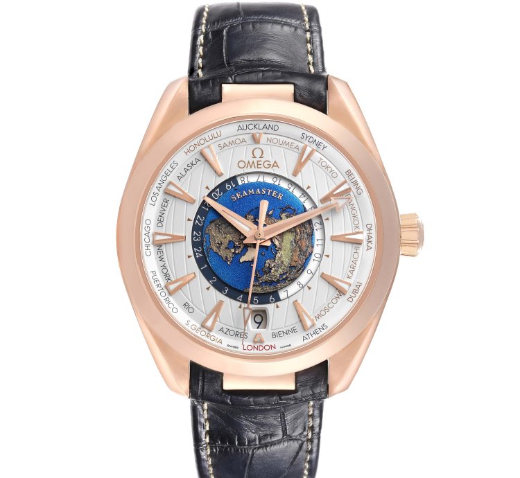 Omega Seamaster Aqua Terra Worldtimer 43 Worldtimer Rose Gold Mens Watch 220 53 43 22 02 001