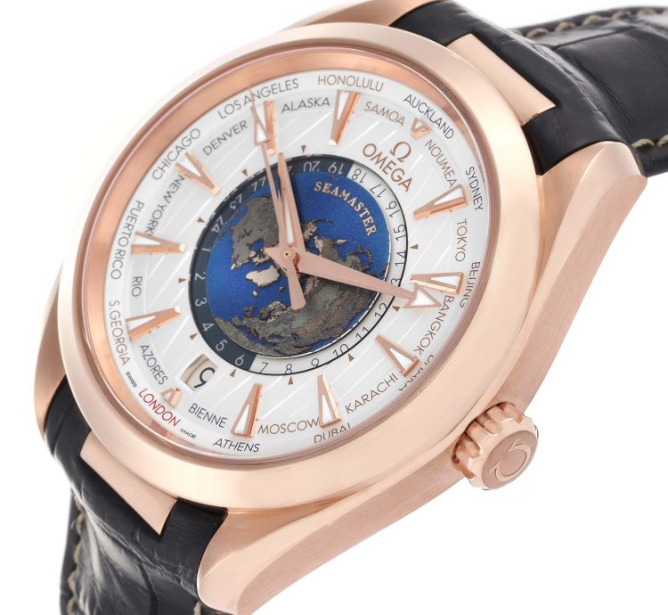 Omega Seamaster Aqua Terra Worldtimer 43 Worldtimer Rose Gold Mens Watch 220 53 43 22 02 001