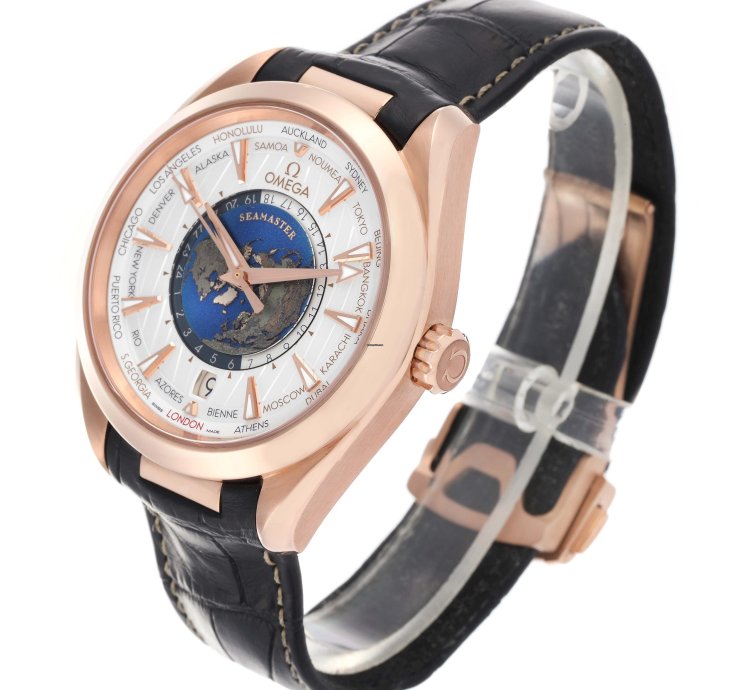 Omega Seamaster Aqua Terra Worldtimer 43 Worldtimer Rose Gold Mens Watch 220 53 43 22 02 001