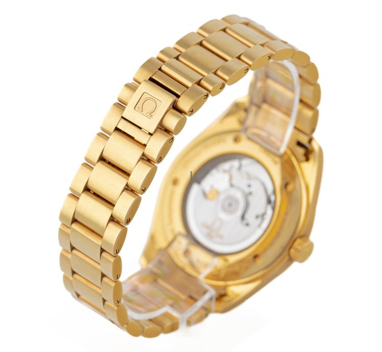 Omega Seamaster Aqua Terra Yellow Gold 18k Black Dial Ref 2102 50 00 Full Set