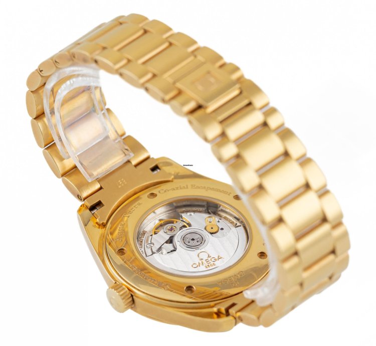 Omega Seamaster Aqua Terra Yellow Gold 18k Black Dial Ref 2102 50 00 Full Set