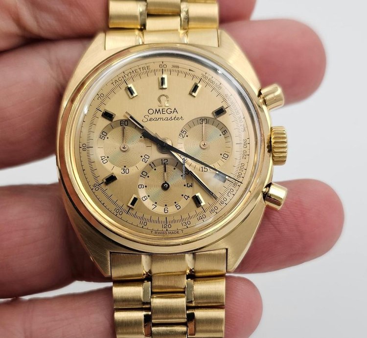 Omega Seamaster Chrono 18k Gold Top Condition 321