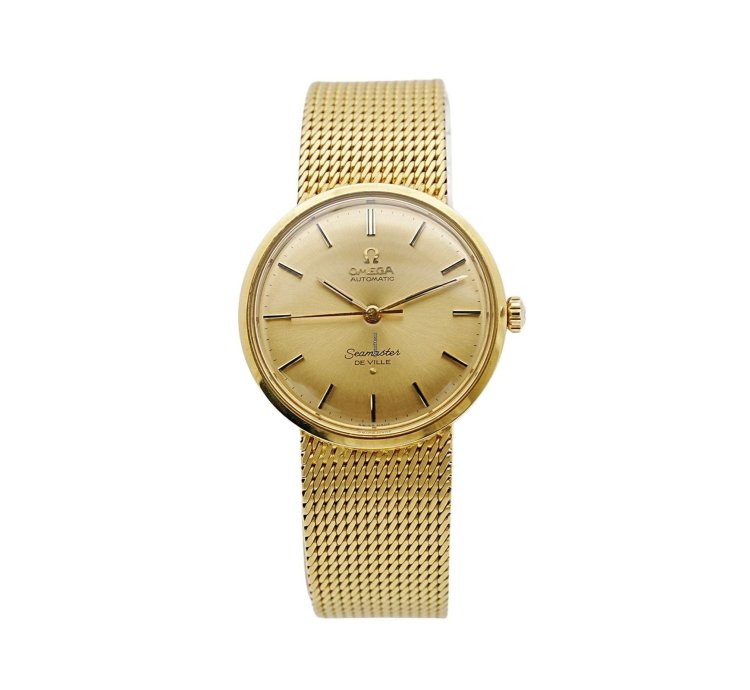 Omega Seamaster Deville De Ville 18k Gelbgold 35mm New Service