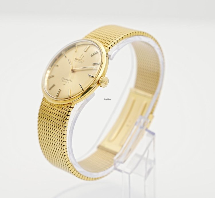 Omega Seamaster Deville De Ville 18k Gelbgold 35mm New Service