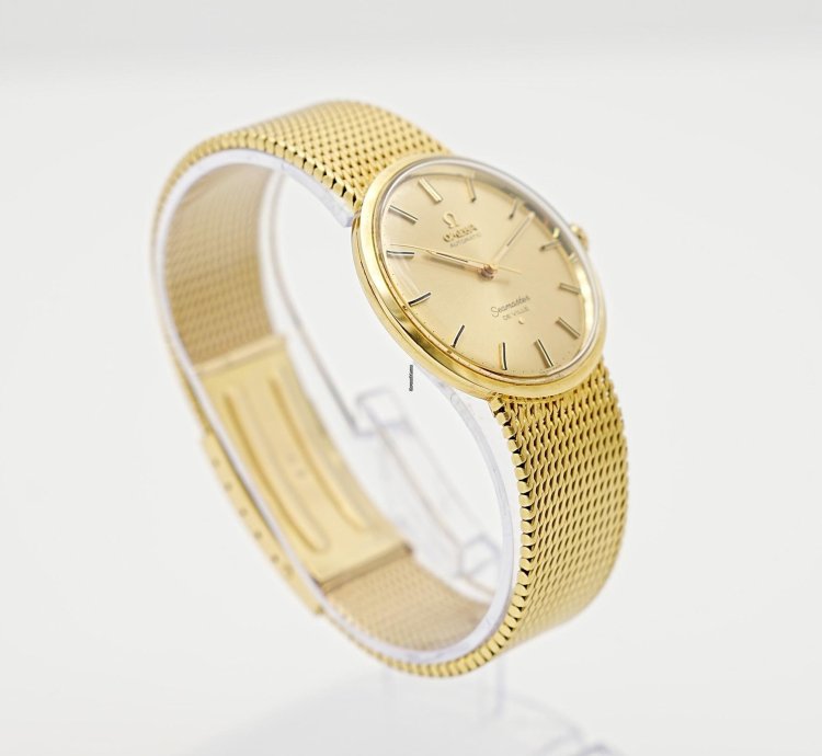Omega Seamaster Deville De Ville 18k Gelbgold 35mm New Service
