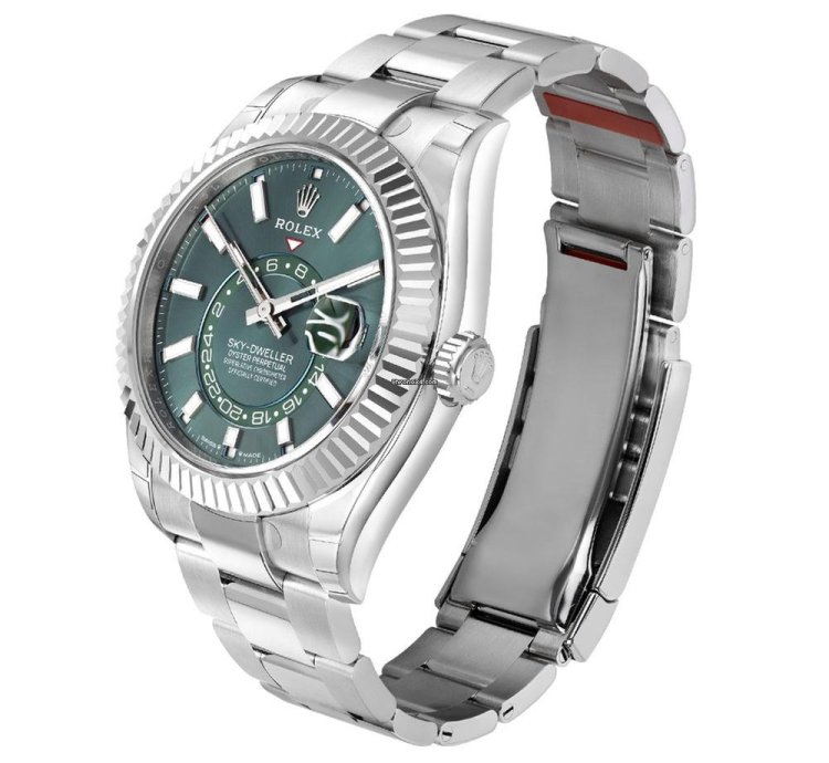 Rolex Sky-dweller 336934 Stainless Steel Green Index Dial 42 Mm
