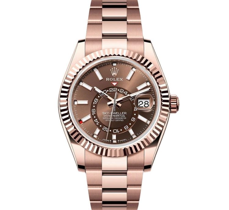 Rolex Sky-dweller 336935 18k Rose Gold Brown Index Dial 42 Mm