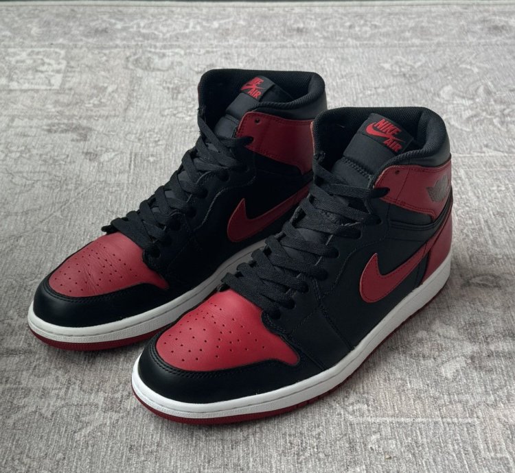 2013 Retro Jordan 1 High Black Red Bred