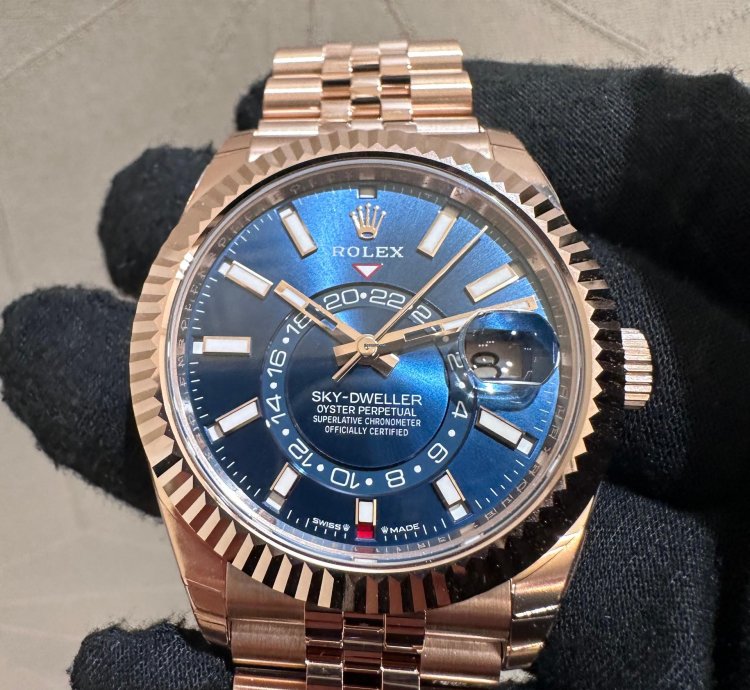 Rolex Sky-dweller 336935 Jubilee Band Rose Gold With Blue Green Dial