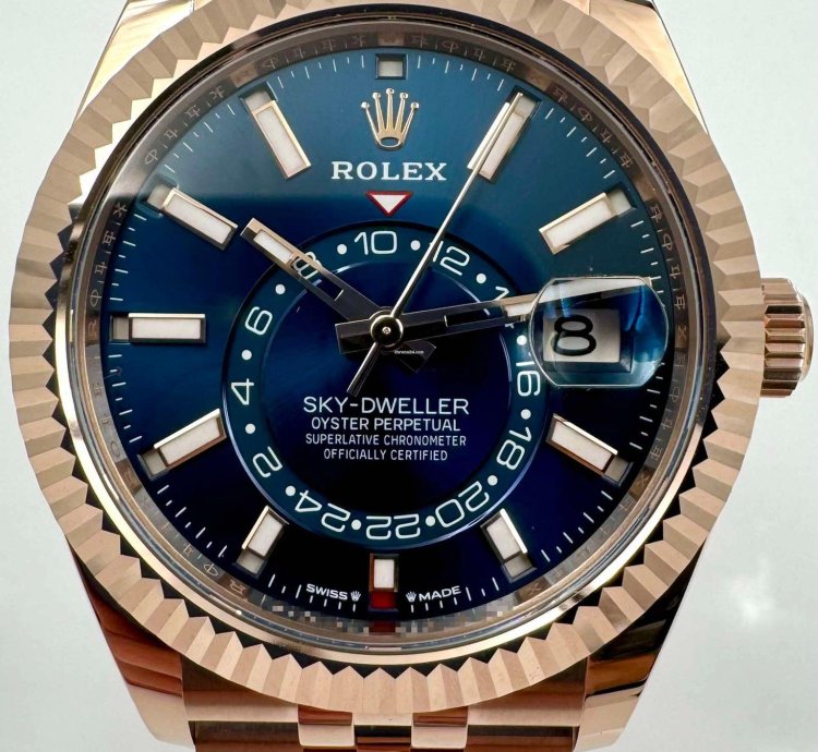 Rolex Sky-dweller 336935 Rose Gold Blue Dial Jubilee Bracelet Unworn 2024