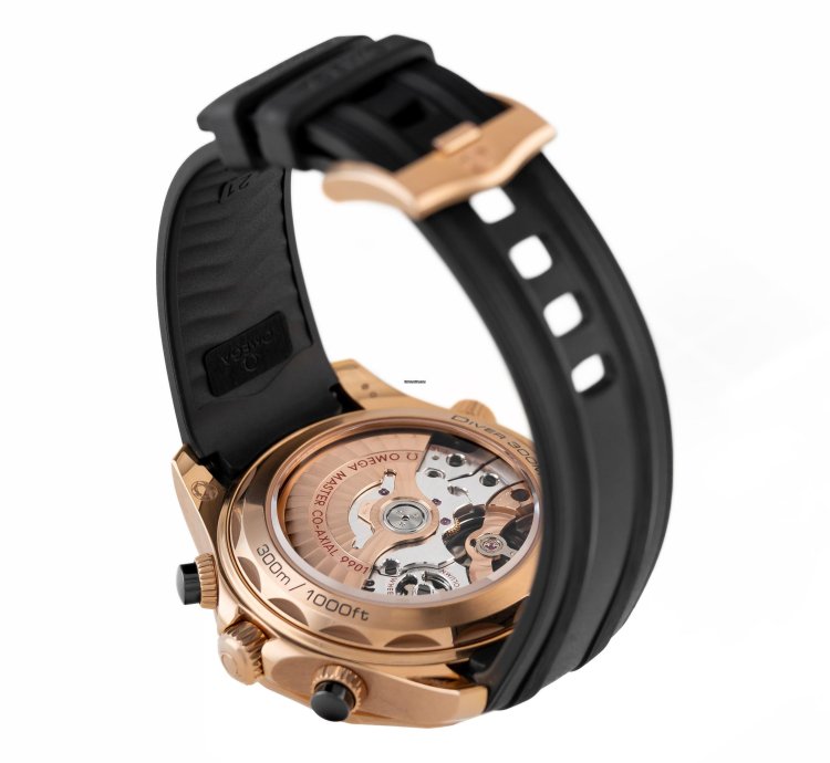 Omega Seamaster Diver 300 Chronograph Rose Gold 18k Ref 210 62 44 51 01 001 Full Set