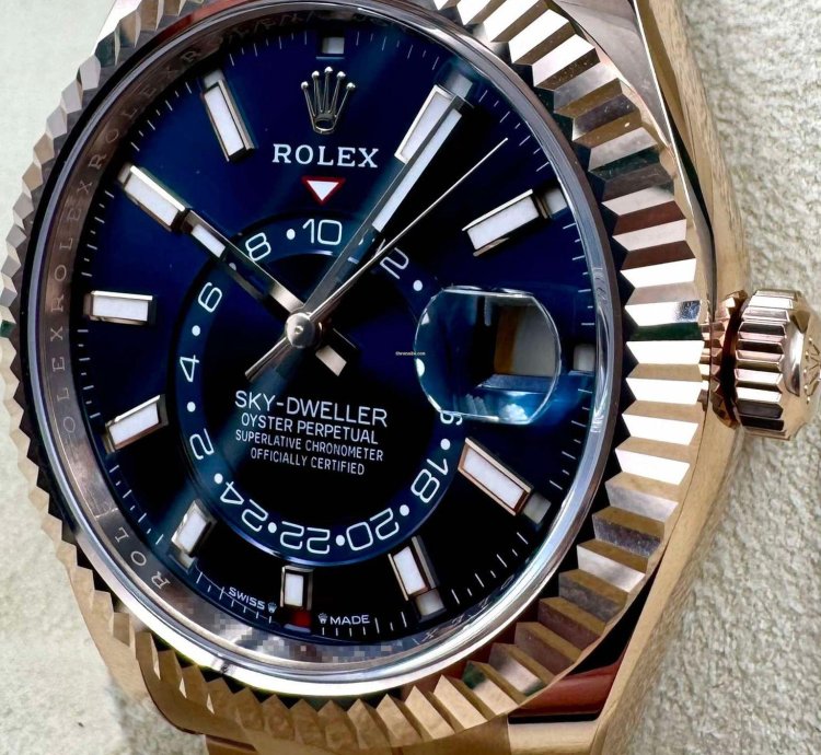 Rolex Sky-dweller 336935 Rose Gold Blue Dial Oyster Bracelet Unworn 2025