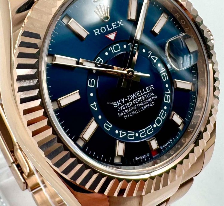 Rolex Sky-dweller 336935 Rose Gold Blue Dial Oyster Bracelet Unworn 2025