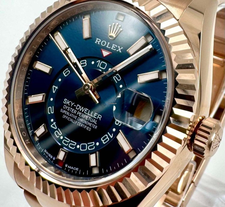 Rolex Sky-dweller 336935 Rose Gold Blue Dial Oyster Bracelet Unworn 2025