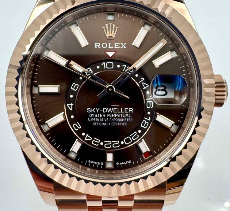 Rolex Sky-dweller 336935 Rose Gold Chocolate Dial Jubilee Bracelet Unworn 2024