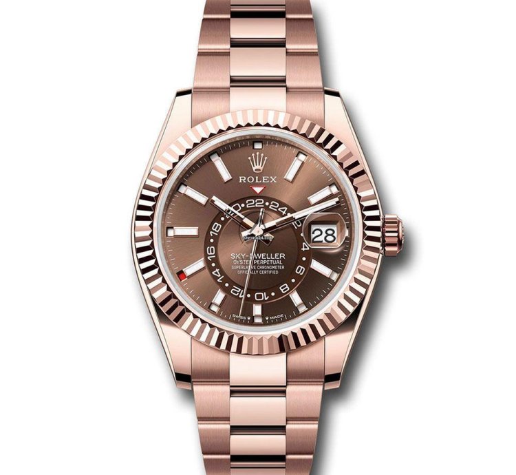 Rolex Sky-dweller 336935 Rose Gold Chocolate Dial Oyster Bracelet Unworn 2023