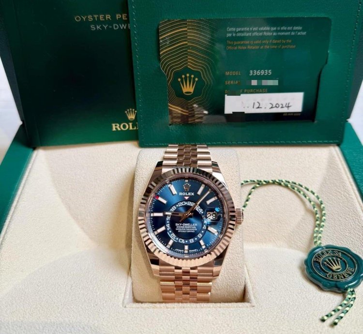 Rolex Sky-dweller 336935 Sky-dweller 42mm Rose Gold Blue Dial Jubilee