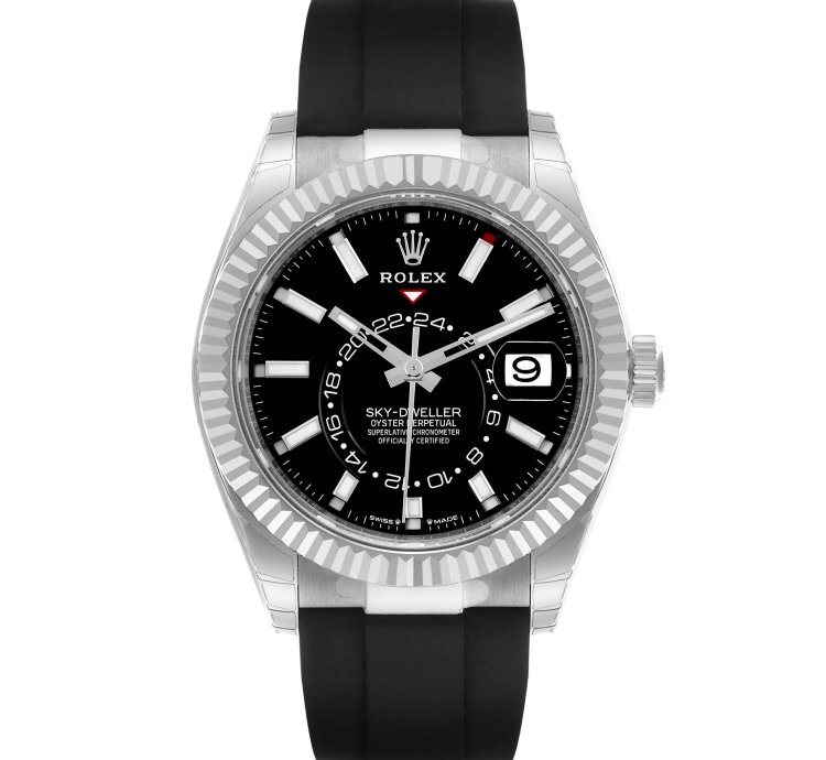 Rolex Sky-dweller 42 Black Dial White Gold Mens Watch 336239 Unworn