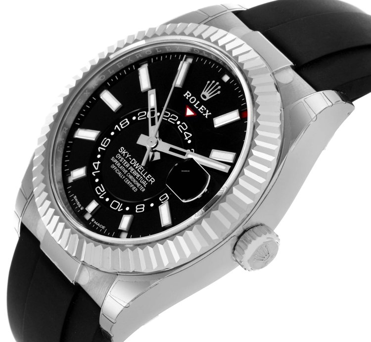 Rolex Sky-dweller 42 Black Dial White Gold Mens Watch 336239 Unworn