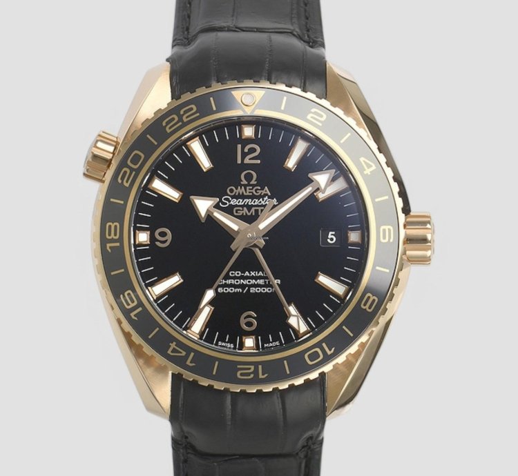 Omega Seamaster Planet Ocean 18kt Rose Gold Gmt Automatic Men Watch