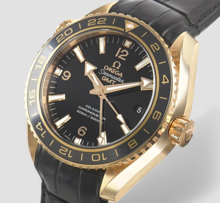 Omega Seamaster Planet Ocean 18kt Rose Gold Gmt Automatic Men Watch