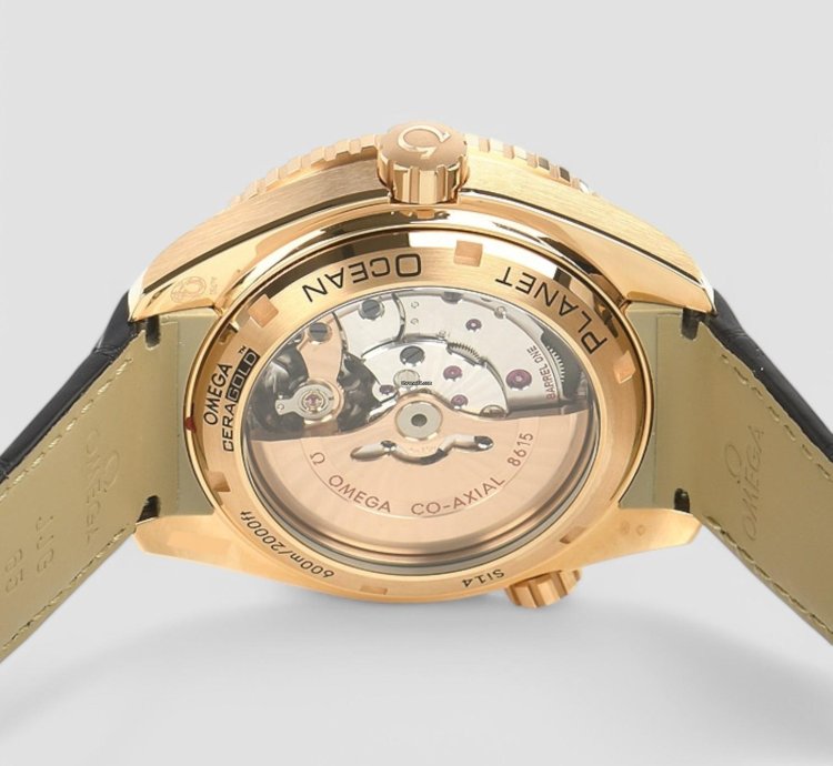 Omega Seamaster Planet Ocean 18kt Rose Gold Gmt Automatic Men Watch
