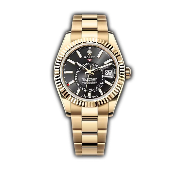 Rolex Sky-dweller 42mm 18k Yellow Gold Black Dial Caliber 9002