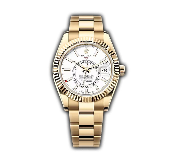 Rolex Sky-dweller 42mm 18k Yellow Gold White Dial Caliber 9002