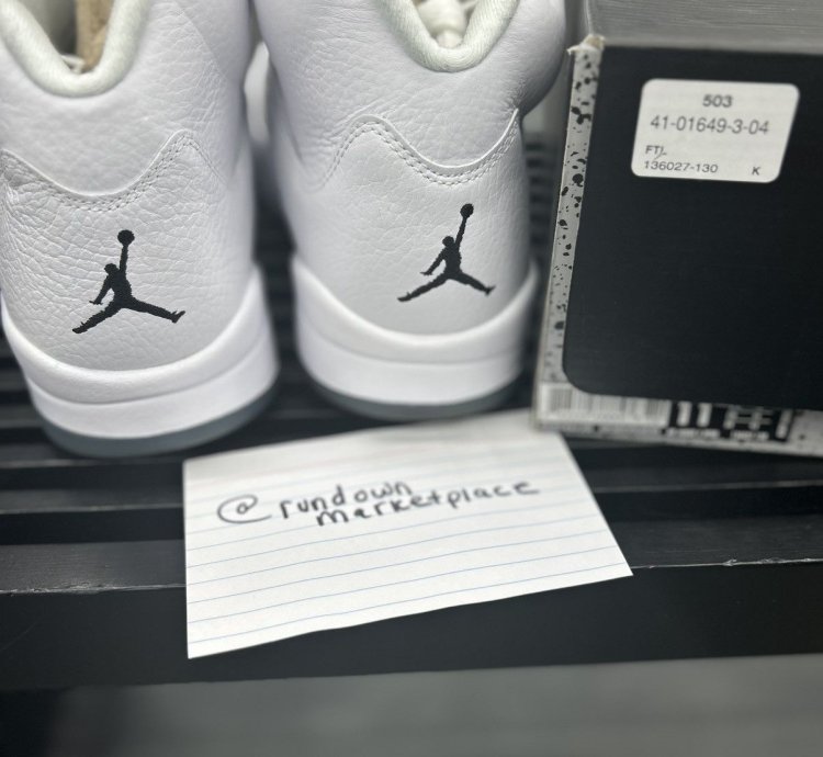 75583 Jordan 5 Retro Metallic White