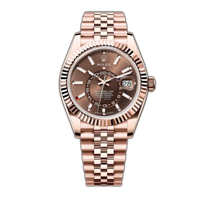 Rolex Sky-dweller 42mm Chocolate Dial 18k Rose Gold Jubilee