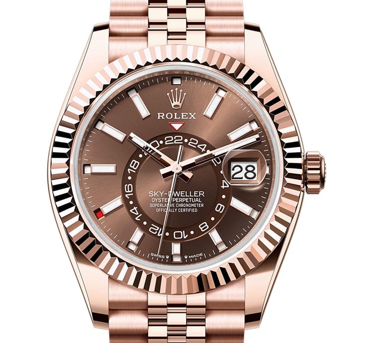 Rolex Sky-dweller 42mm Chocolate Dial 18k Rose Gold Jubilee