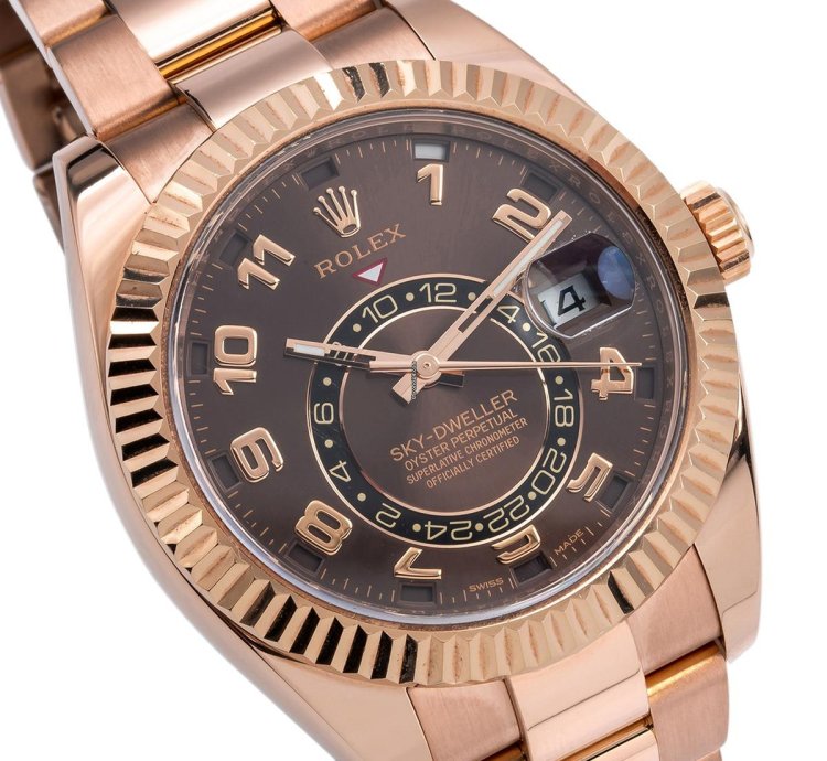 Rolex Sky-dweller 42mm Chocolate Dial Rose Gold