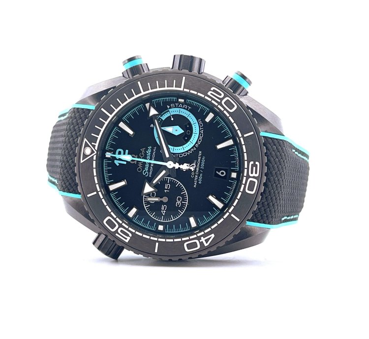 Omega Seamaster Planet Ocean Chronograph Entz Deep Black Nearly Unworn Full Set 2024