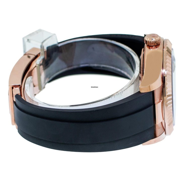 Rolex Sky-dweller 42mm Everose Gold Rhodium Index Dial Fluted Bezel 336235