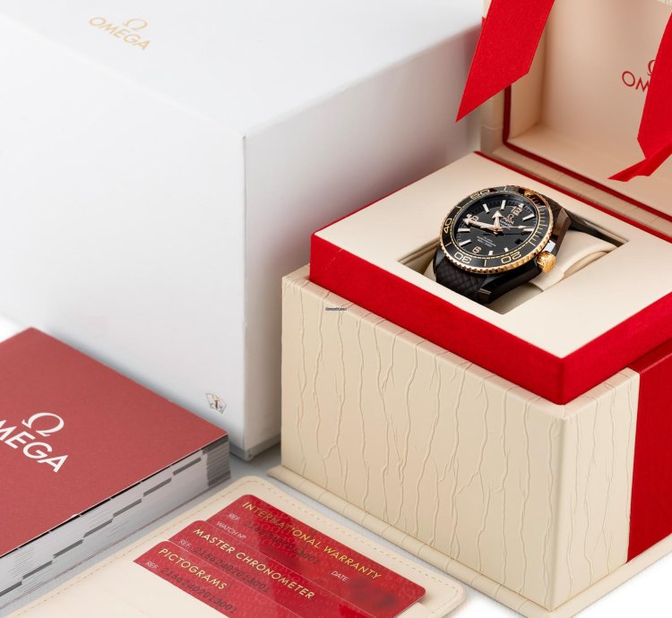 Omega Seamaster Planet Ocean Deep Brown Ceramic Rose Gold 18k Ref 215 62 40 20 13 001 Full Set