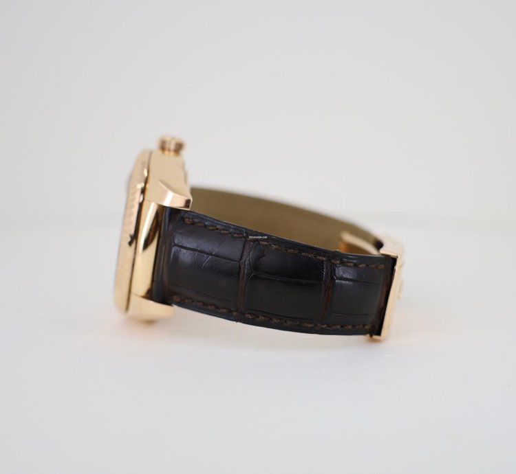 Rolex Sky-dweller 42mm Fluted Bezel Chocolate Sunray Arabic Dial Leather Band 326135