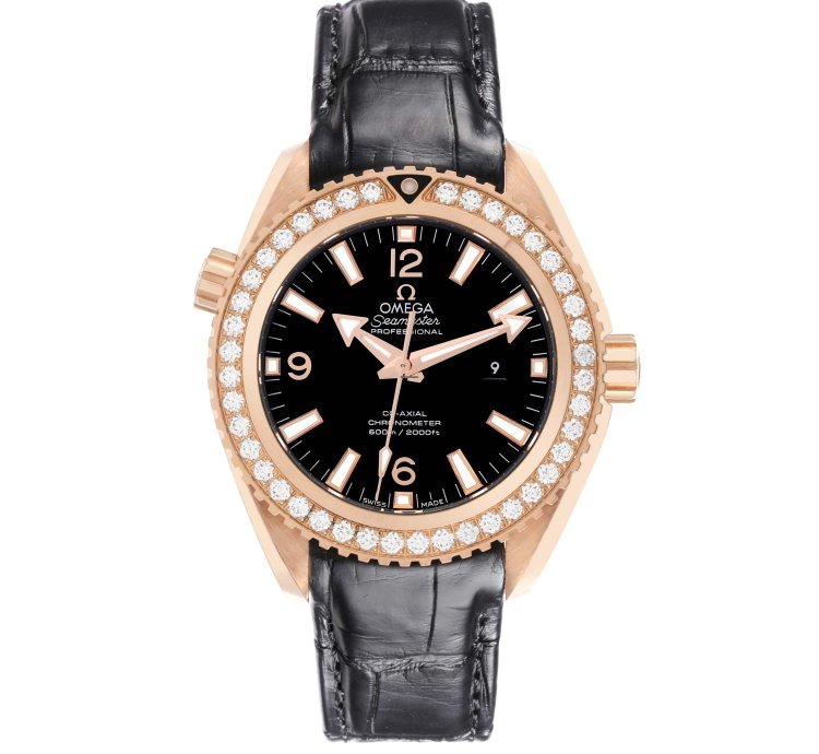 Omega Seamaster Planet Ocean Rose Gold Diamond Watch 232 58 38 20 01 001 Box Card