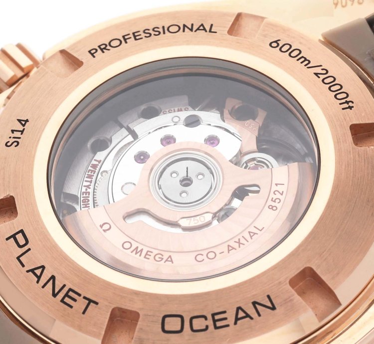 Omega Seamaster Planet Ocean Rose Gold Diamond Watch 232 58 38 20 01 001 Box Card