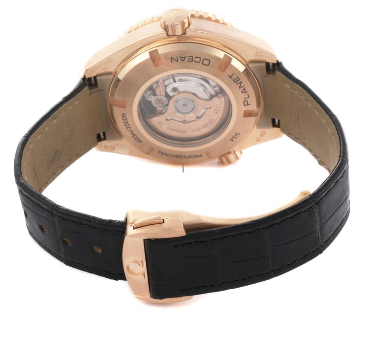 Omega Seamaster Planet Ocean Rose Gold Diamond Watch 232 58 38 20 01 001 Box Card