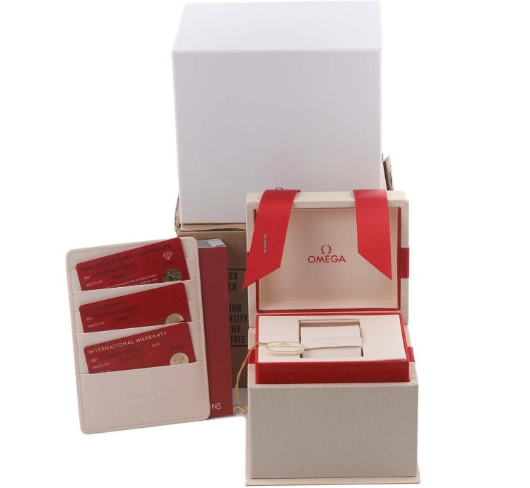 Omega Seamaster Planet Ocean Rose Gold Diamond Watch 232 58 38 20 01 001 Box Card