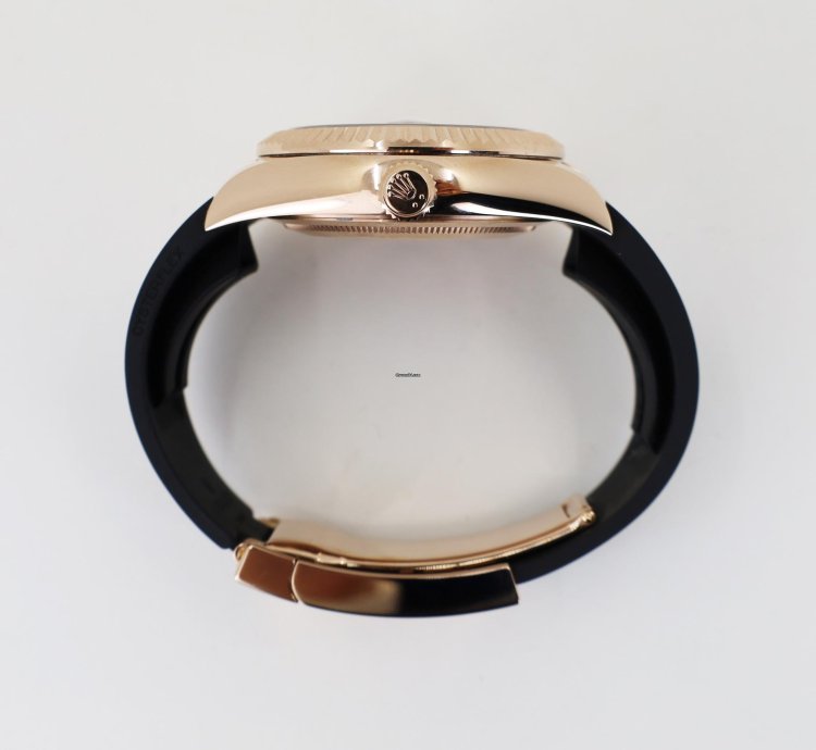 Rolex Sky-dweller 42mm Fluted Bezel Rose Gold White Index Dial Oysterflex Band 326235
