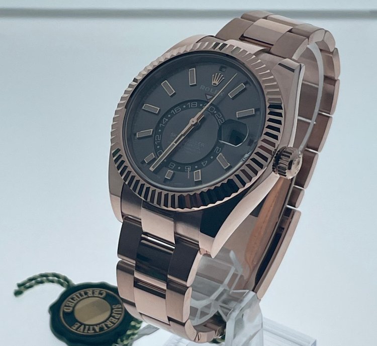 Rolex Sky-dweller 42mm Rhodium Dial Everose Gold