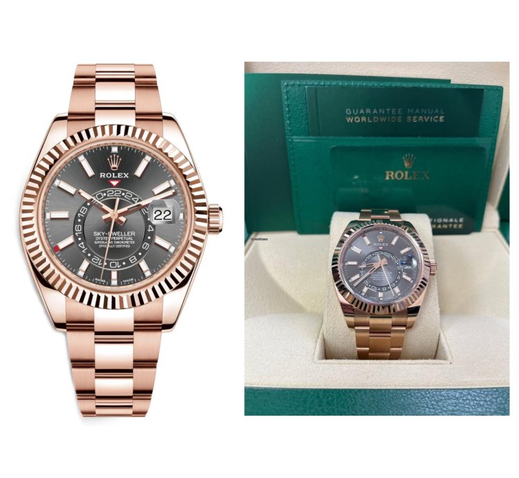 Rolex Sky-dweller 42mm Rose Gold Dark Rhodium Dial