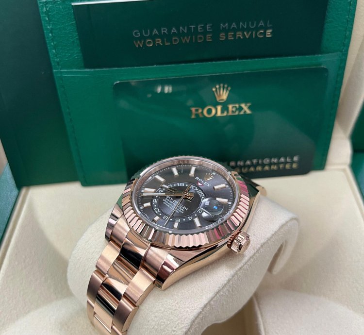 Rolex Sky-dweller 42mm Rose Gold Dark Rhodium Dial