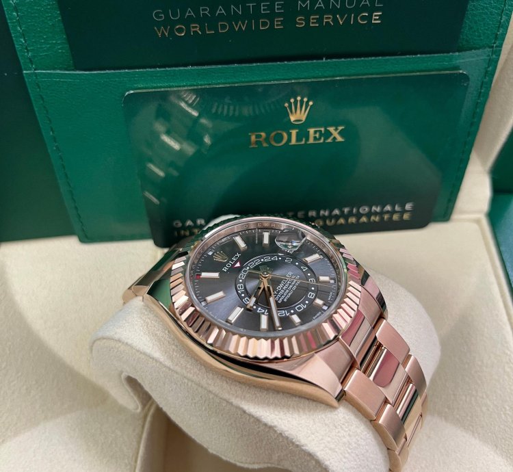 Rolex Sky-dweller 42mm Rose Gold Dark Rhodium Dial