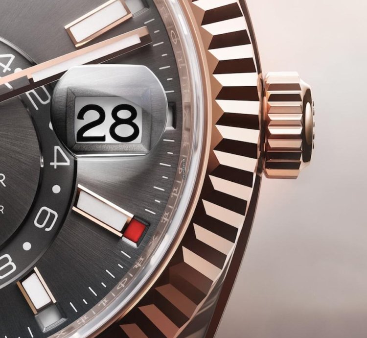 Rolex Sky-dweller 42mm Rose Gold Dark Rhodium Dial