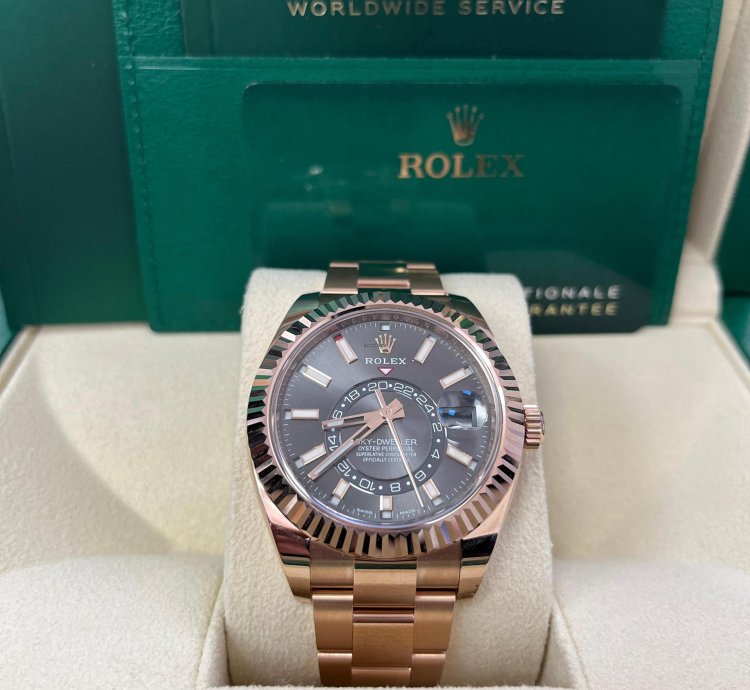 Rolex Sky-dweller 42mm Rose Gold Dark Rhodium Dial