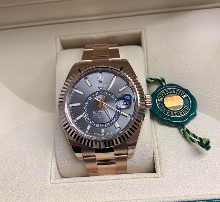 Rolex Sky-dweller 42mm Rose Gold Dark Rhodium Dial Oyster Band 326935 2022